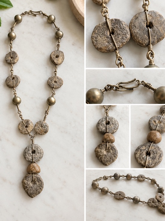Jewelry - Tibetan Handcrafted Stone Necklace | Boho Artisan Statement Jewelry